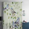 Naturaleza Pájaro Hoja Acuarela Cortina Transparente para Sala de Estar Dormitorio Cortinas Voile para Ventana Cortinas de Organza Cortinas de Tul para Fiesta