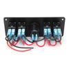 2 3 4 Gang Waterproof Marine Switch Panel 12V With QC3.0 Dual USB Charger Socket LED Digital Voltmeter For Truck RV Boat Car