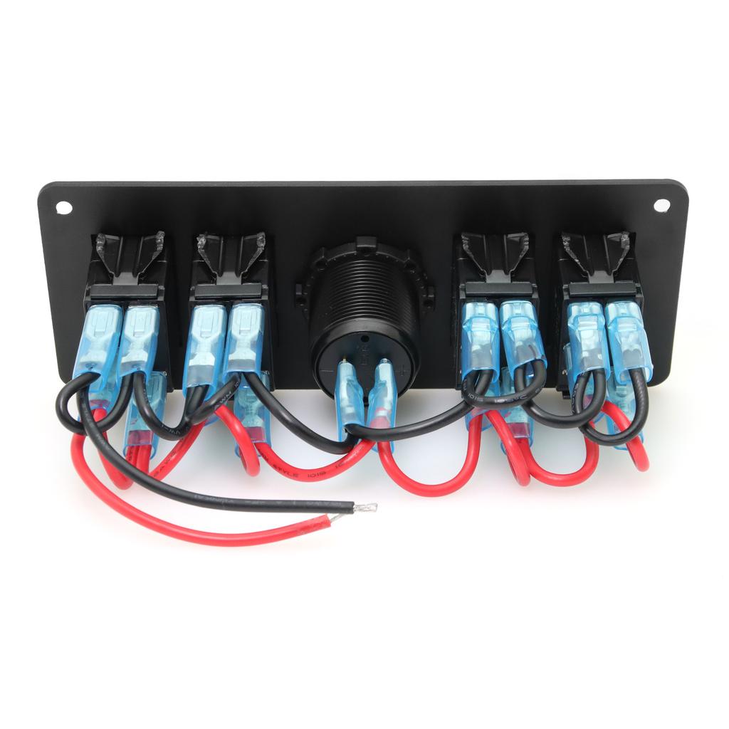 2 3 4 Gang Waterproof Marine Switch Panel 12V With QC3.0 Dual USB Charger Socket LED Digital Voltmeter For Truck RV Boat Car