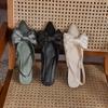New Sandals Women's Summer 2024 Mujer Pointed Sandals Fashion Butterfly-knot Flat Shoes Women Retro Breathable Slip-on Sandals