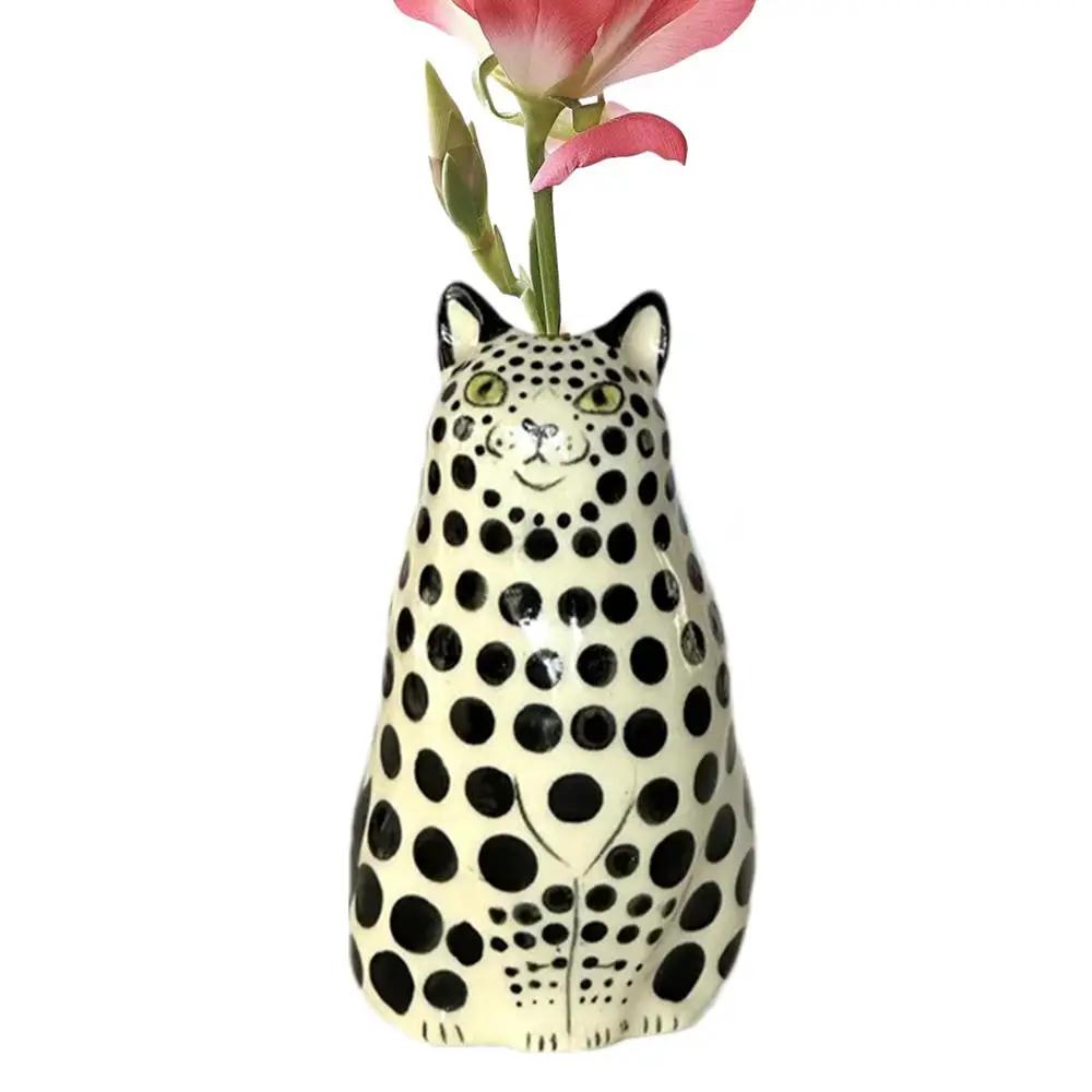 

Dot Cat Vase Home Bookshelves Desktop Restaurant Decoration Creative Animal Vase Home Decoration Household Goods