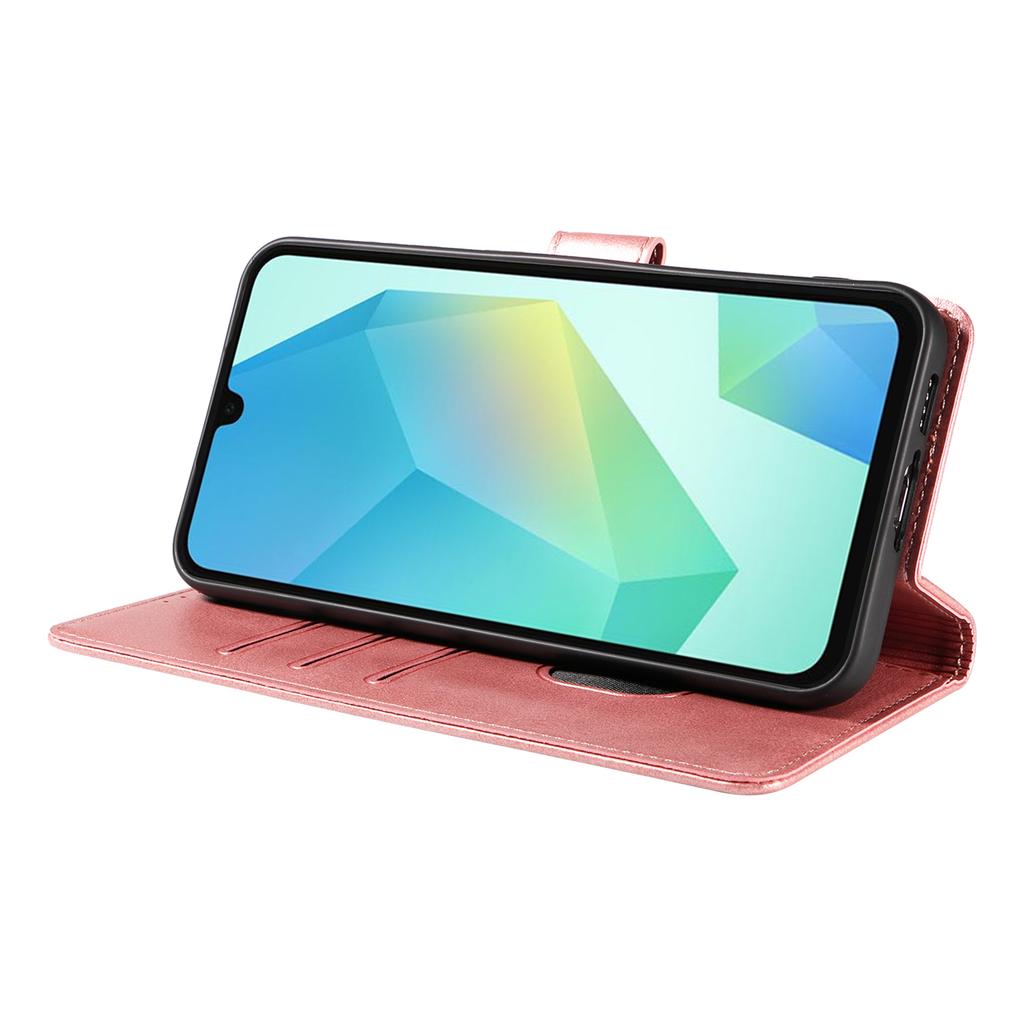 For Samsung Galaxy A16 4G/Galaxy A16 5G Case with 2Pcs Tempered Glass WANLONFENG WN Series Calf Texture Leather Phone Cover Big Cutouts