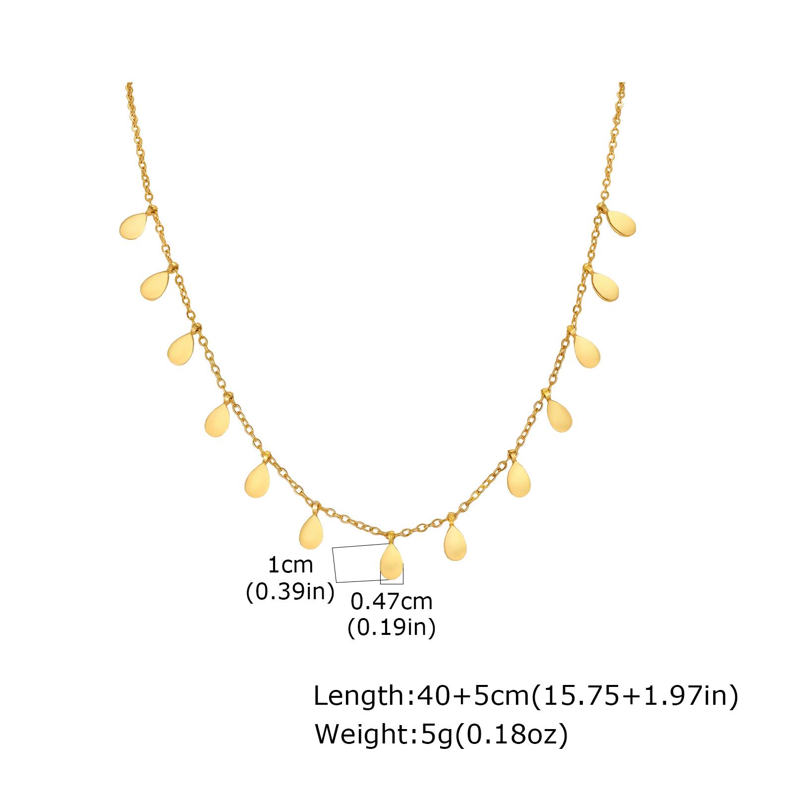 

Trendy Water Drop Pendant Necklace for Women, High Quality Gold Plated Stainless Steel Chain Necklace,Party Daily Jewelry Gift