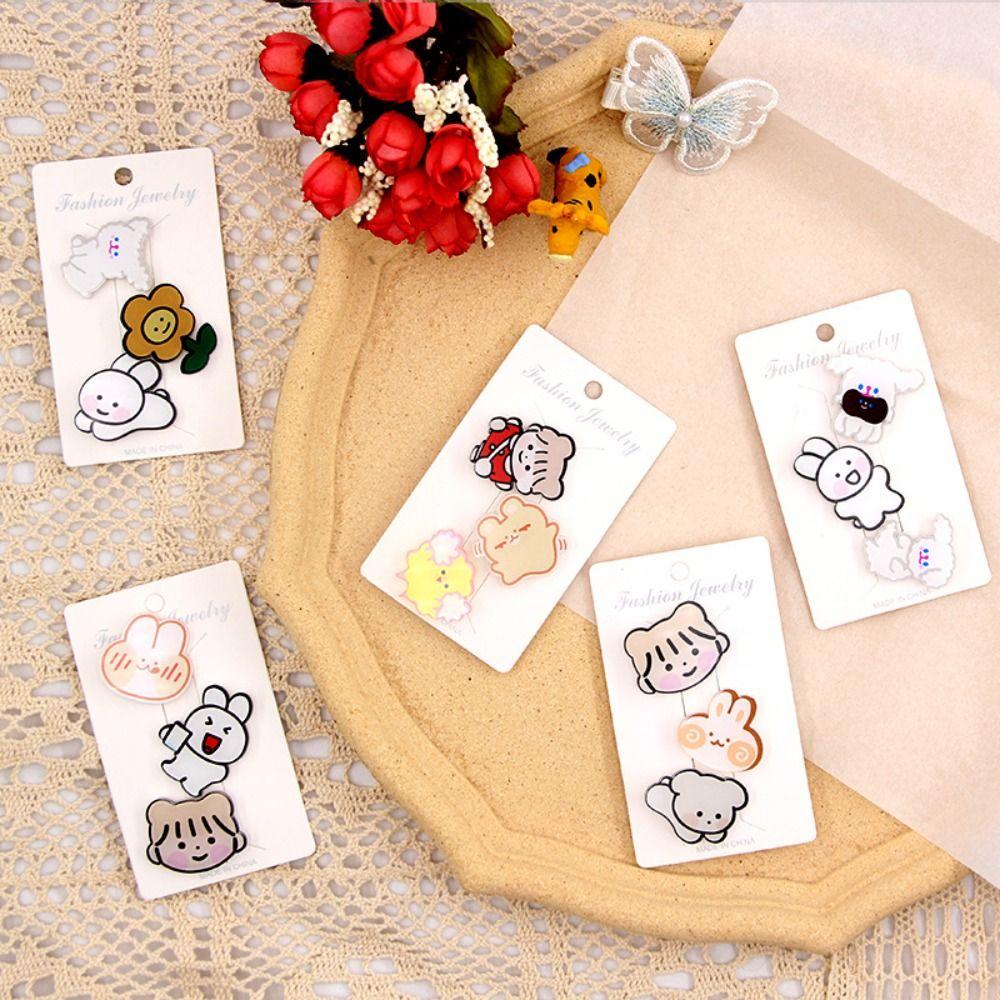 Acrylic Dog Pin Badge Bunny Bear Bunny Lapel Pins Cartoons Dog Pin Cartoons Bunny Brooches  Men