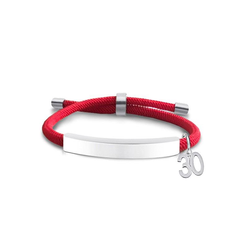 Multi-color Engravable Stainless Steel Bracelet with Number 16 Charm
