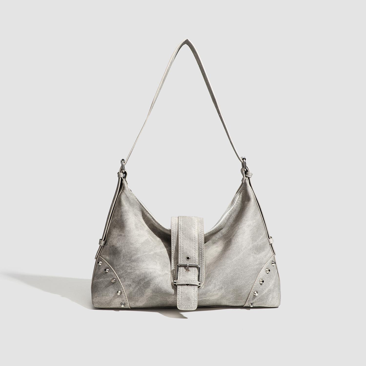 

Милая крутая сумка-тоут с шипами женская ретро сумка-тоут под мышкой на плечо кроссбоди серый