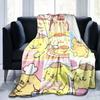 Manta de franela con estampado de PomPompurin, una manta para la siesta, cálida, cómoda y suave, adecuada para sofás, camas, etc.