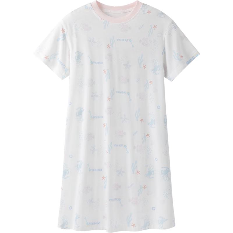 YEEHOO Girls  Modal Printed Short-Sleeve Nightdress 120