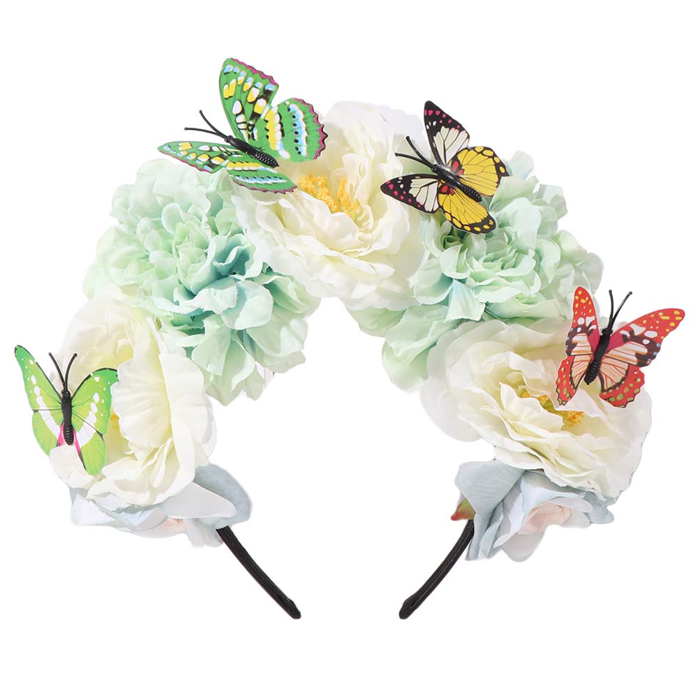 Butterfly Headdress Floral Crown Hair Hoop Cosplay Fairy Headband  Bride Hair Accessorie