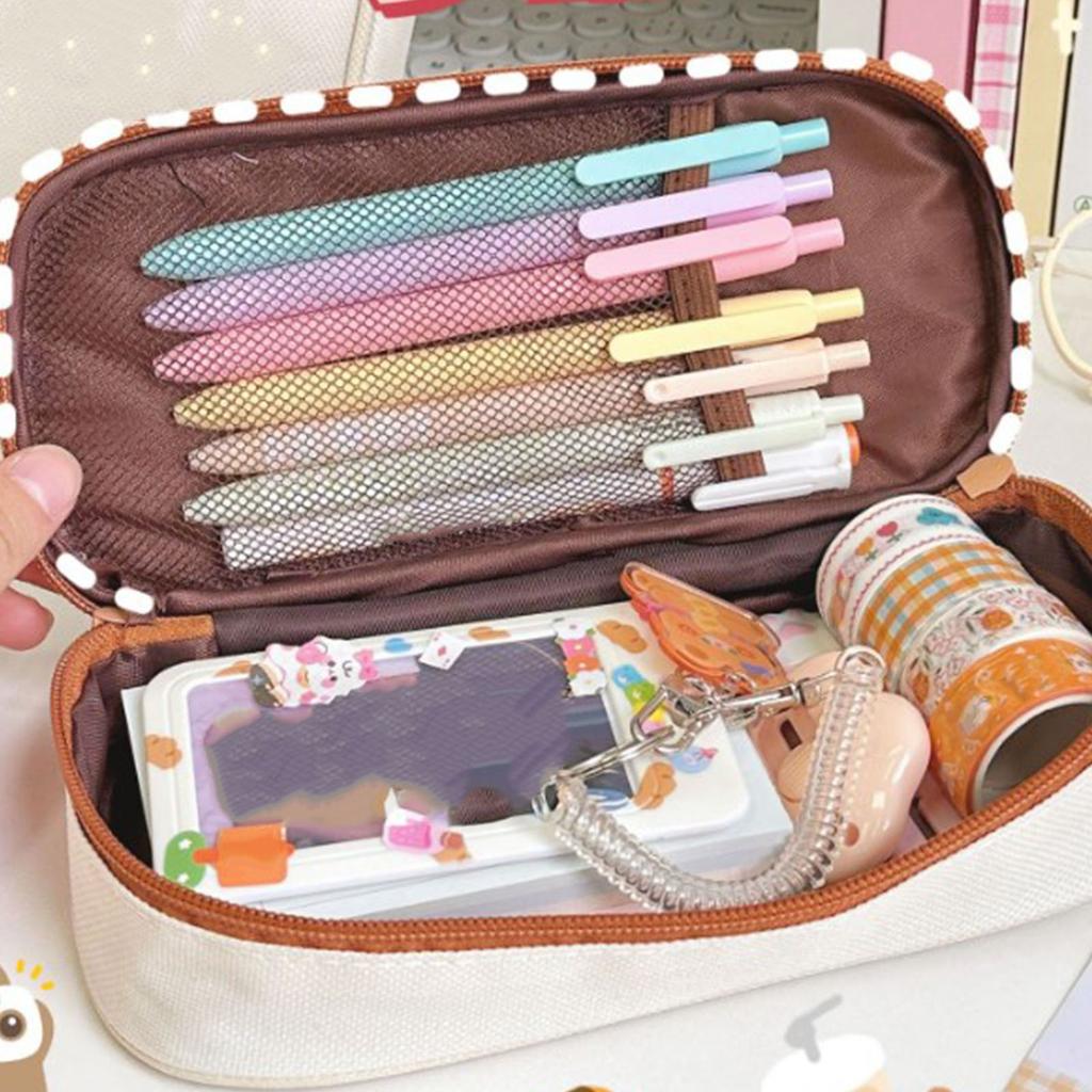 Pencil Bag Cute Cartoon Durable Soft Large Capacity Multipurpose Pencil Box Pouch for Students for School