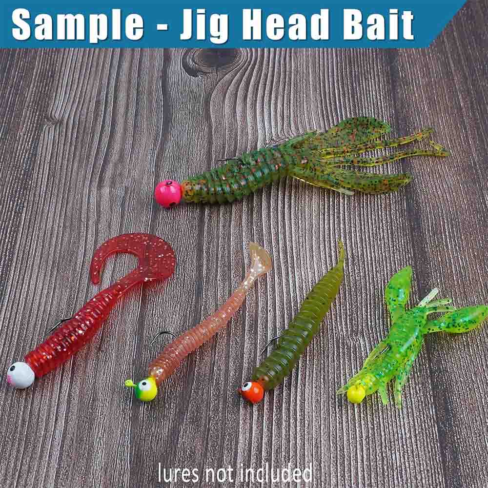 50Pcs Crank Jig Head Hooks Fishing Hook Round Ball Head Jig Hooks for Bass Fishing Trout Panfish Walleye Crappie Live Bait Jigs