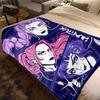 KPop Demon Hunters Cute Print Flannel Blanket, Comfortable Warm for Sofa Bed Chair, Versatile -HYQ15