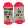APPORTE Christmas Holiday Letter Print Mid-Calf Cotton Socks - Casual Couple Style