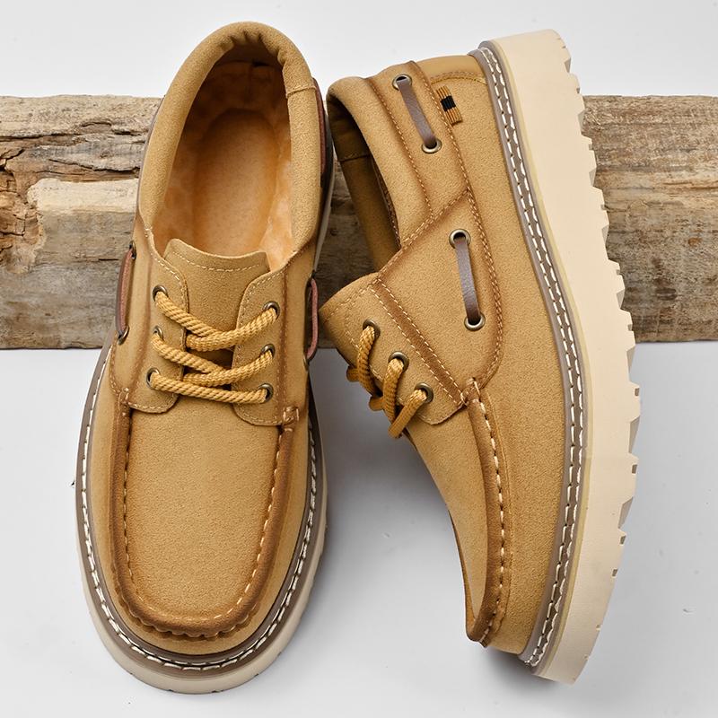 Ανδρικά Casual Παπούτσια από Σουέτ Δέρμα, Χοντρές Σόλες, Παπούτσια Πλατφόρμας, Για Εξωτερικό Περίπατο, Πεζοπορία, Ορειβασία