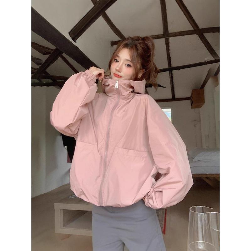 Spring and Autumn New Hooded Short Jacket Women's Design Sense Small Casual Loose Jacket Top