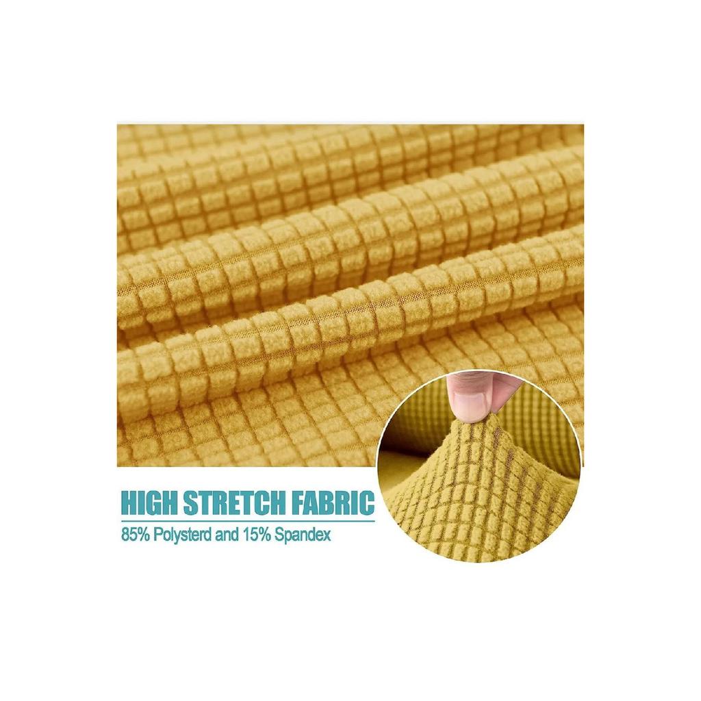 Lycra Stretch Elastic Flexible Washable Square Pattern Three-seater Sofa Cover Sofa Cover