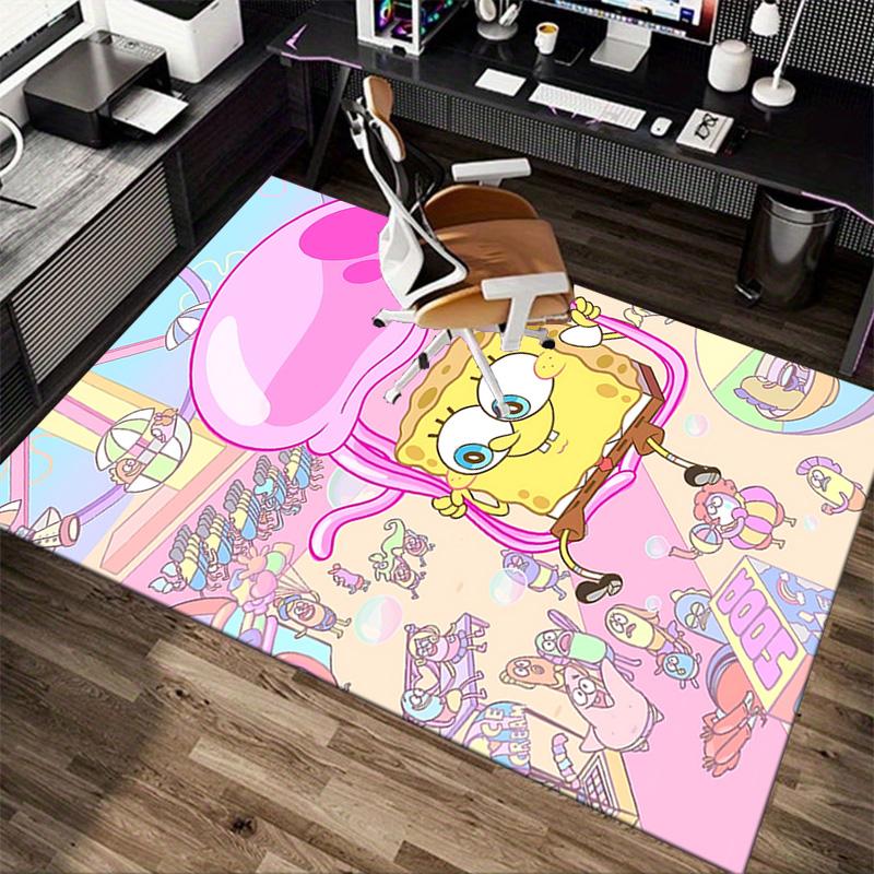 Spongebob Ice Cream Adventure Carpet For Playroom Bedroom Living Room Sofa Home Decorkids Game Area Rug Nonslip Floor Mat