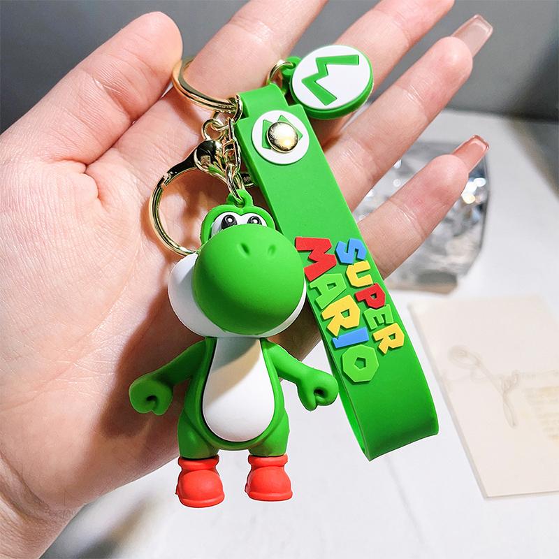 Anime Super Mario Bros Keychain Cute Cartoon Mario Luigi Car Keychain Backpack Keyring Ornament Pendant Gifts Unisex (As shown-27504)-