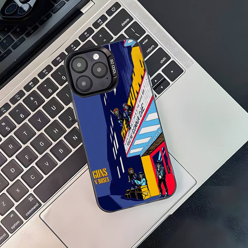 Band G-Guns N Roses Phone Case For iPhone 17,16,15,14,13,12,11,Pro,XS,Max,Plus,Mini,SE Black Candy Matte Shockproof Cover