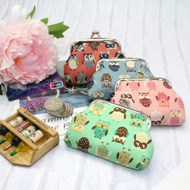 Cute Cartoon Printed Owl Coin Purse Wallet Hasp Pocket Money Purse Wedding Candy Bag