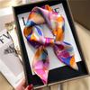 Luxury Brand  Square Scarf Women Cat Neck Hair Tie Band Beach Hijab Kerchief Head Headbands Bandana Female Foulard 70cm