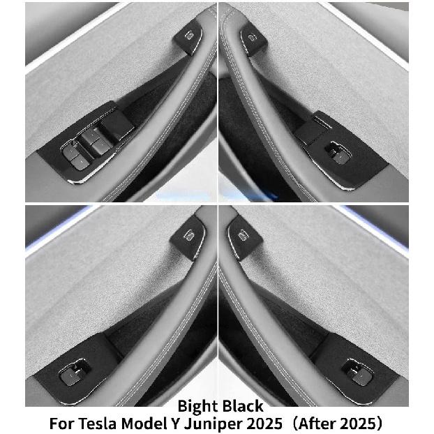 Window Lifter Switch Buttons for Tesla Model Y Juniper 2025+ Door Open Handle Lifting Panel Cover Sticker Interior Accessories