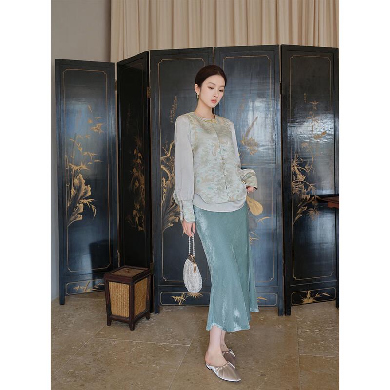 JK&JS Chinese Style Jacquard Frog Button Vest