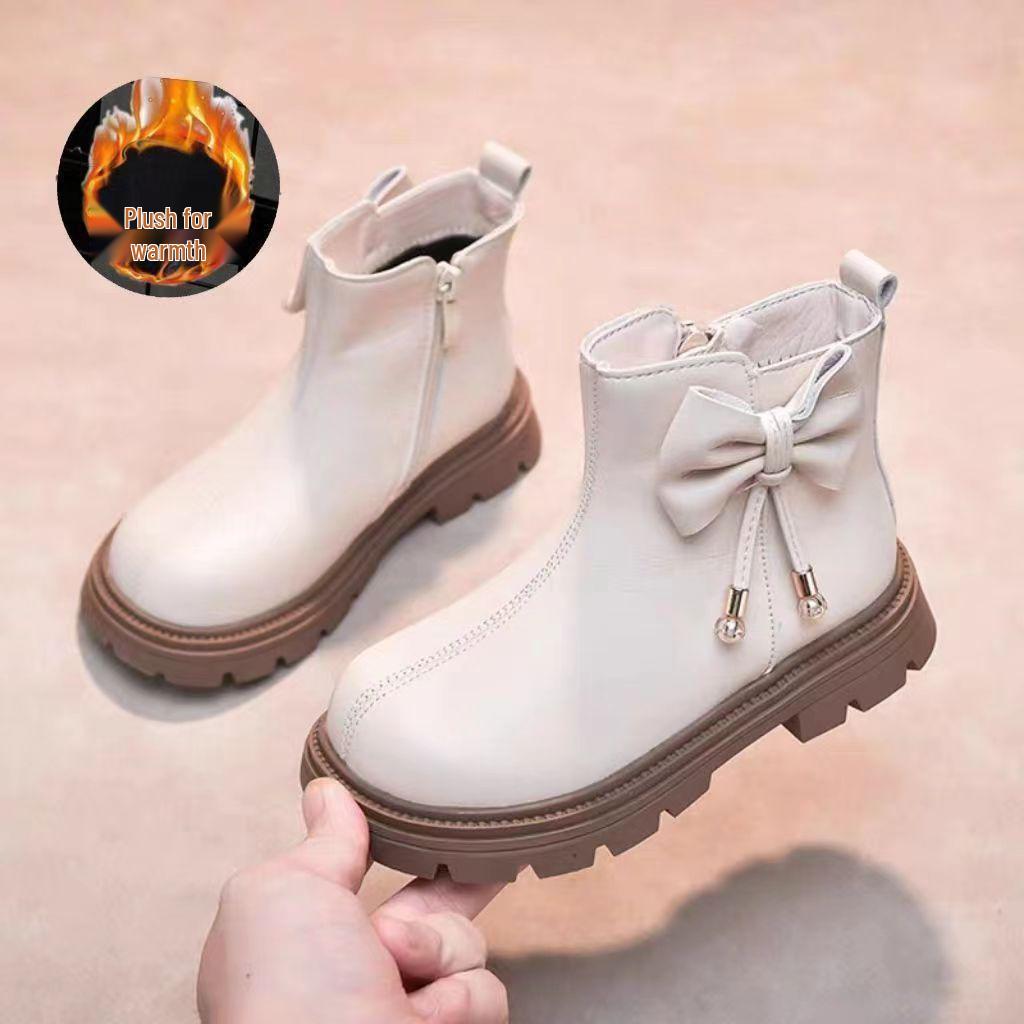 

2025 Autumn/Winter Girls Martin Boots - Fashionable, Warm, Soft Sole, Non-Slip, Leather Short Boots Available Size 36, Inner Length 22.5cm