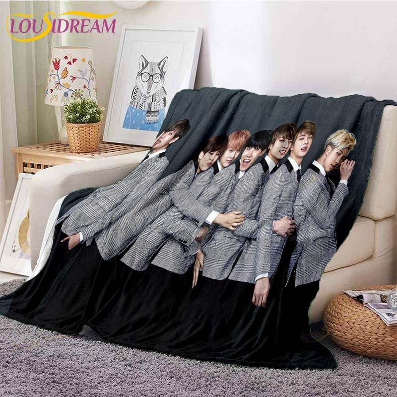 Newest Kpop Bangtan Boys Blanket Sofa Bed Blanket Super Soft Warm Blanket Cover Fleece Throw Blanket
