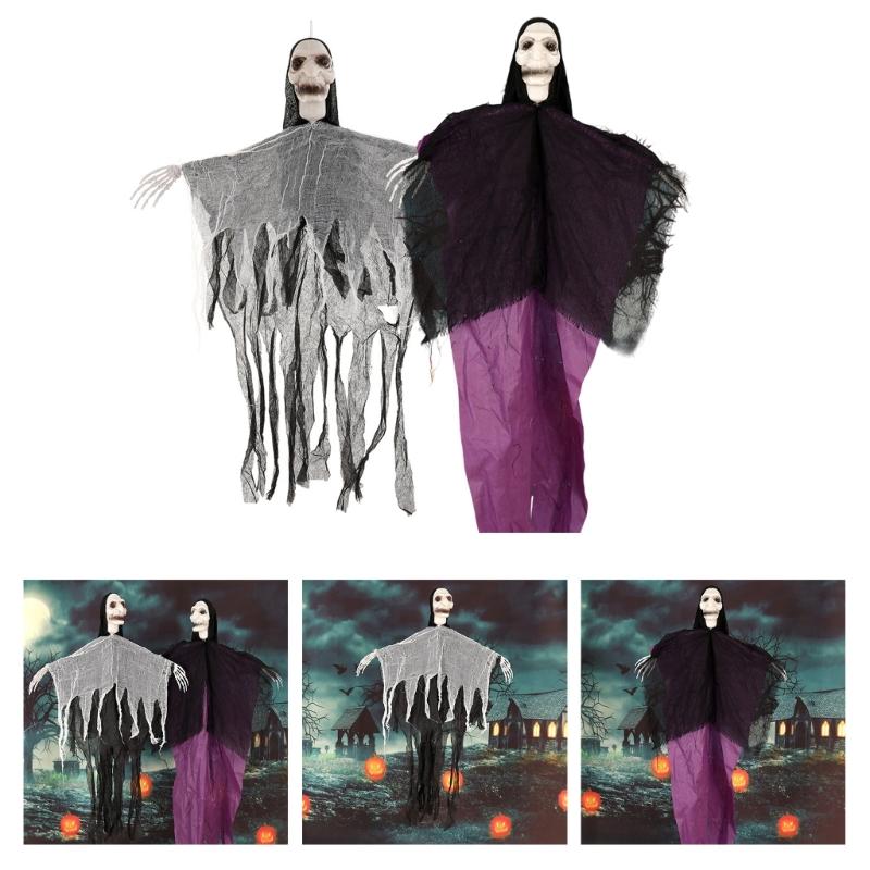 Halloween Skeletons Specter Hanging Props Easy To Install Hanging Specter For Home Party Yard Haunted House Decorations
