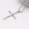 Trendy Rhinestone Cross Necklace Clavicle Sweater Chain