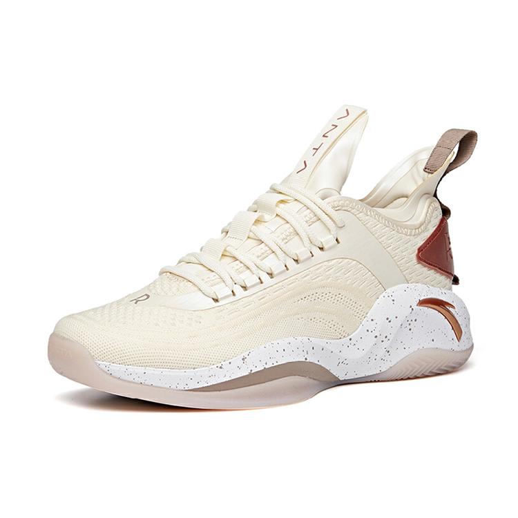 Anta RR6 Cushioning Breathable Low Top Performance Basketball Shoes Men's Light Beige White