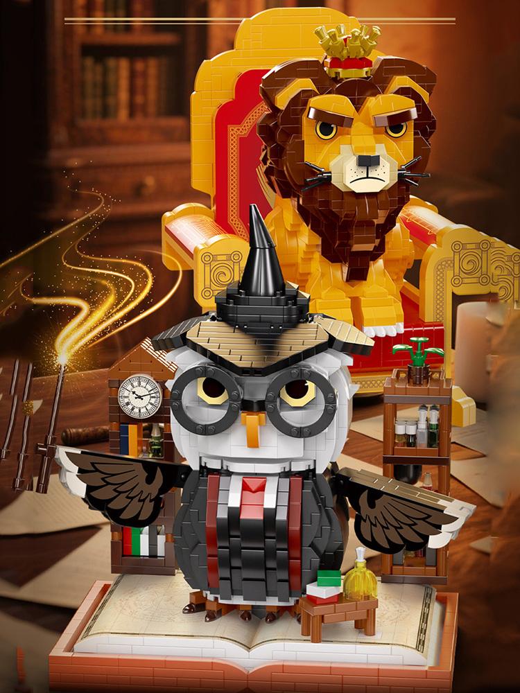 Idea Cartoon Movie Micro Diamond Block Construction Building Brick Magic Owl Lion Throne Nanobricks Model Educational Toys