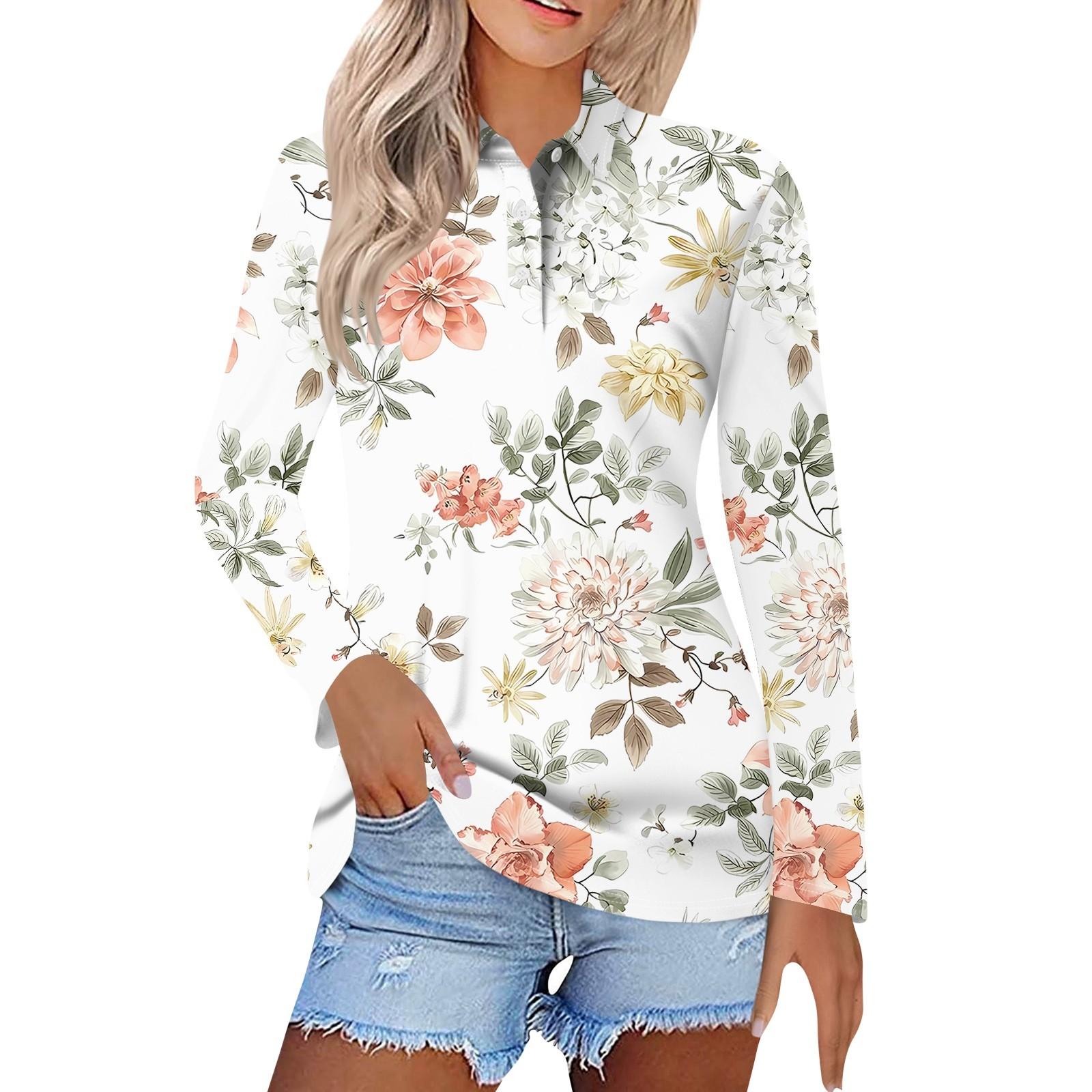 Женская модная повседневная рубашка с короткими рукавами и принтом с лацканами — фото 11