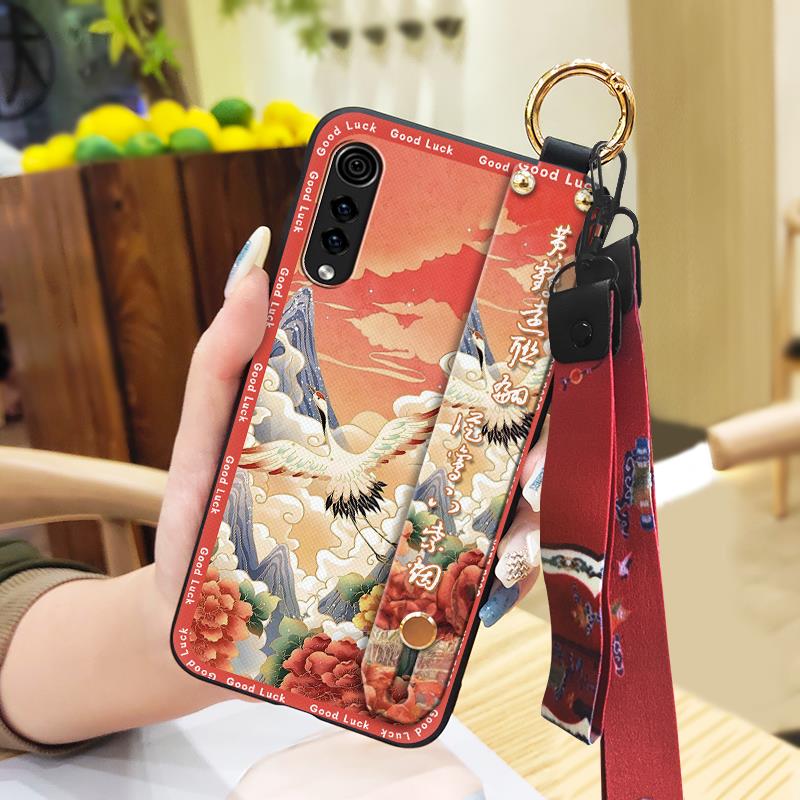 Waterproof Chinese Style Phone Case For LG Velvet 4G/5G Wrist Strap Wristband Anti-knock Anti-dust Ring Phone Holder