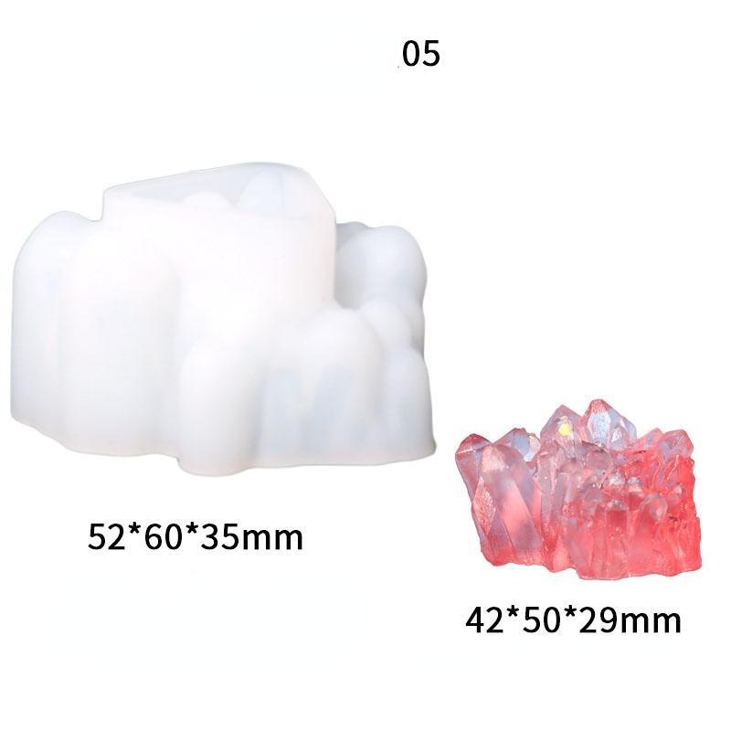 

DIY кристаллическая эпоксидная форма, смола, 8 кристаллических кластеров, каменные ювелирные украшения, эпоксидная смола, матовая декоративная силиконовая форма 5