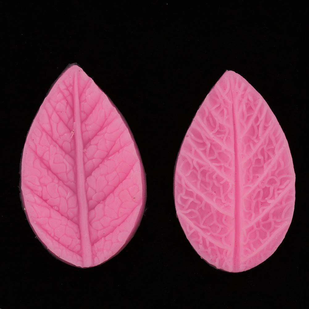 2Pcs Silicone Mold Flower Leaf Clay Making Mold Double Side Leaf Mold for Fondant Cake Decor