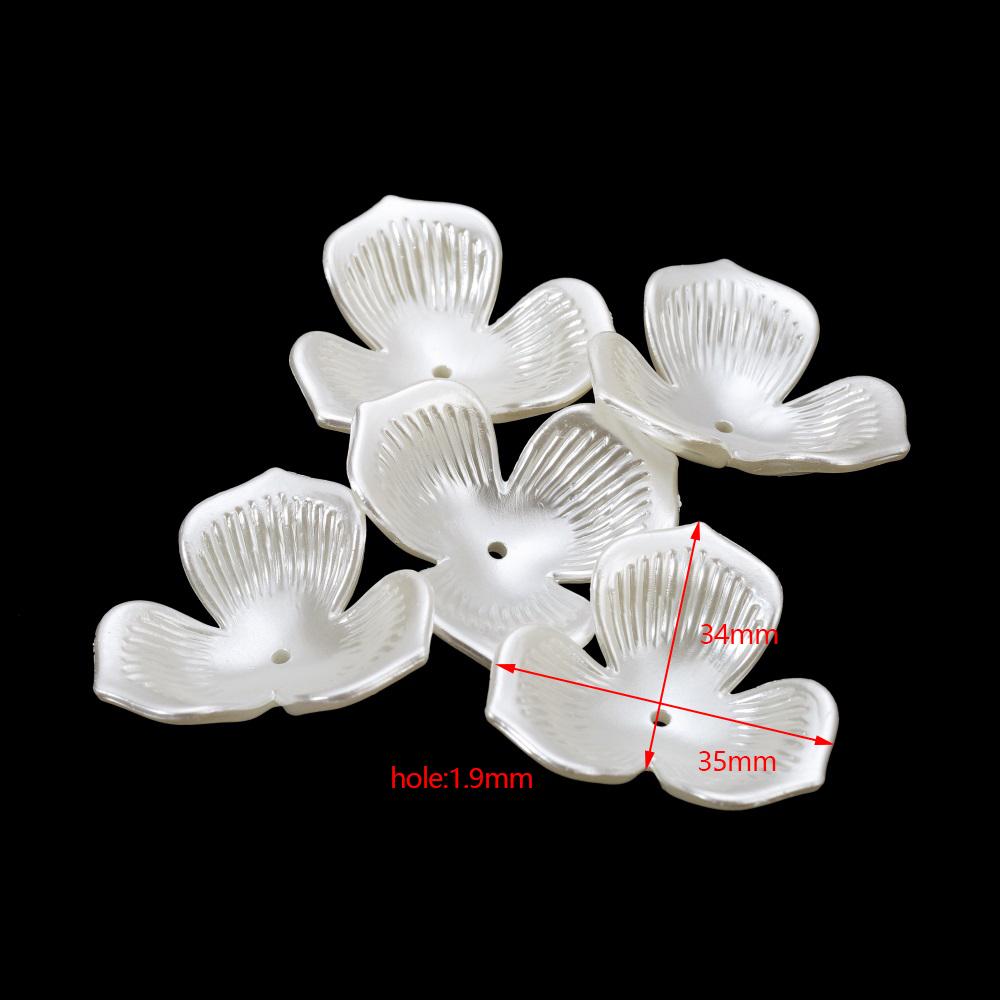 20 stuks/partij Acryl Bloemvormig Imitatie Parelkralen Bedeltjes Kralen Ketting Armband Decoratie Voor Doe-het-zelf Sieraden Maken Onderdelen