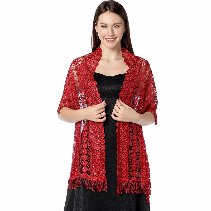 Luxury Sequin Embroidery Shawl with Fringe - Perfect for Brides, Bridesmaids, Weddings, and Evening Gowns