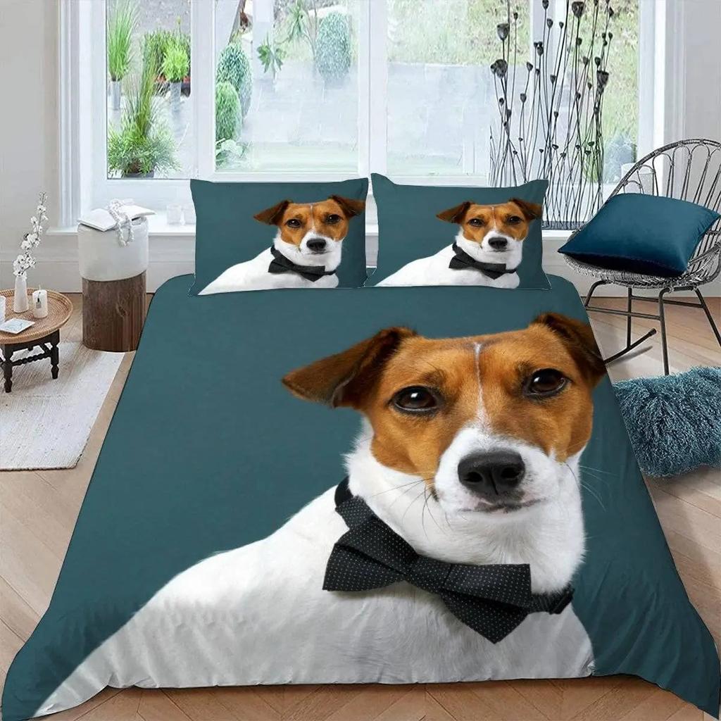 Dogs Duvet Cover Set Cute Animal Bedding Set Microfiber Bernese Mountain Dog Comforter Cover Twin Full Size For Kids Teens Boys