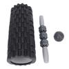 Foam Massage Roller Set Hollow Muscle Relax Portable Fitness Yoga Stick for Waist Neck BackBlack Four Piece Suit