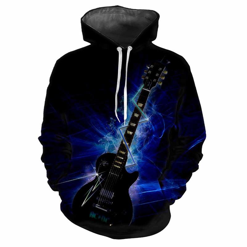 

3D-принт Rock Cool Guitar Hoodie для чоловіків Музичні інструменти Світшот з малюнком Модний пуловер Вуличні толстовки Топи з довгими рукавами 6XL