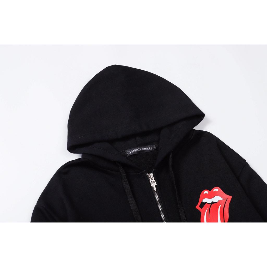 826 CHROME HEARTS 2025 Autumn and Winter New Plus Size Classic Style Logo Zipper Hooded Sweatshirt, Suitable for Couples To Wear