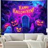 BVBOX Blacklight Halloween TapestryUV Reactive Glow In The Dark Black Light Trippy Tapestry Posters for Living Room, B