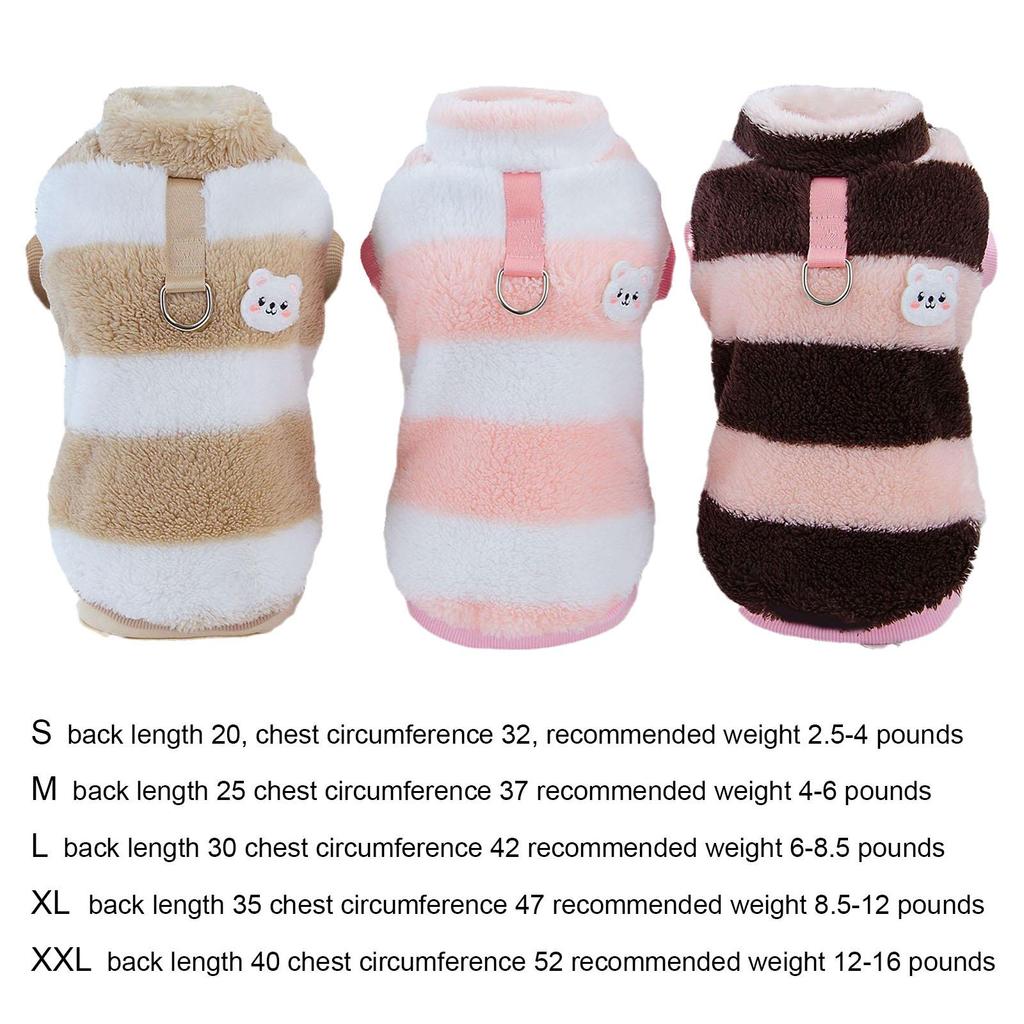 Fleece Dog Coat Photo Props Clothing for Small Medium Dogs Cold Weather with D Ring for Park Parties Walking Training Picnics