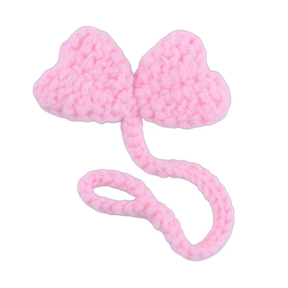 Knitted Green Leaf Bookmark Data Cable Strap Crochet Leaf Sprout Leaf Sprout Bookmark  DIY Craft