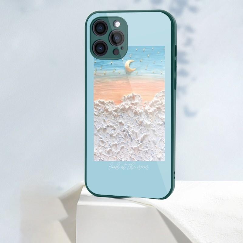 Husă de Telefon Pictură Artă 3D Pentru IPhone 14 13 12 11 Pro Max X XR XS 8 7 Plus Husă Colorată din Sticlă Lichidă