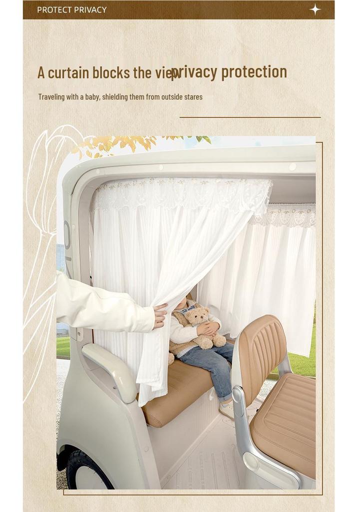 Aimeida Golden Crown PL8 Electric Tricycle Sunshade Curtains: Decorative Sun Protection & Mod Accessories