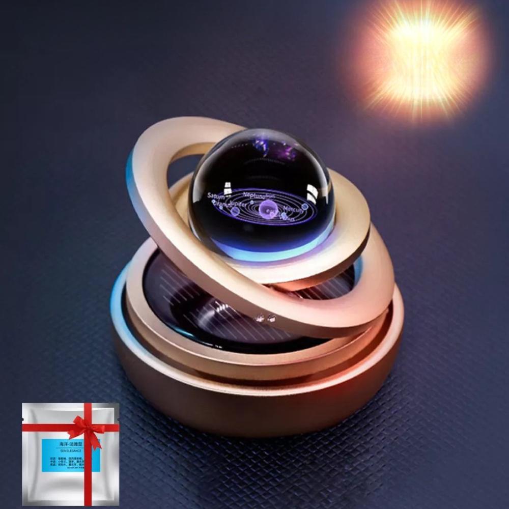 Solar Galaxy Car Air Freshener 60mm Rotating Aromatherapy Diffuser Dashboard Perfume