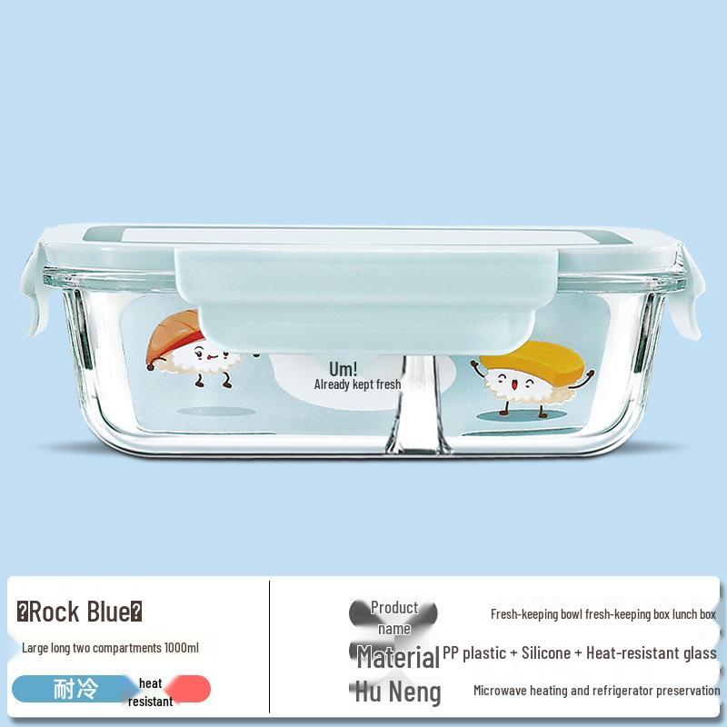 Ciotola Bento in Vetro per Microonde - Resistente alle Alte Temperature, Grande Capacità, Pranzo Ermetico